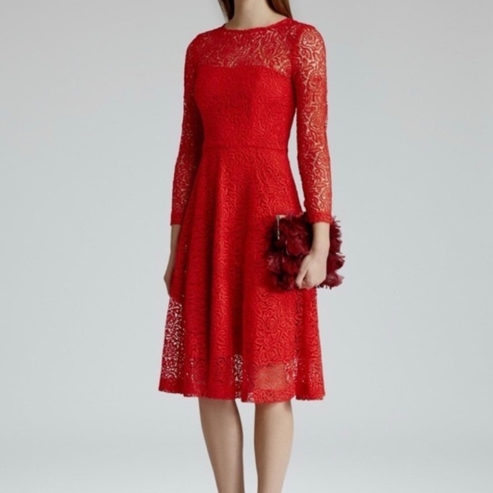 Reiss lace red dress, size 2